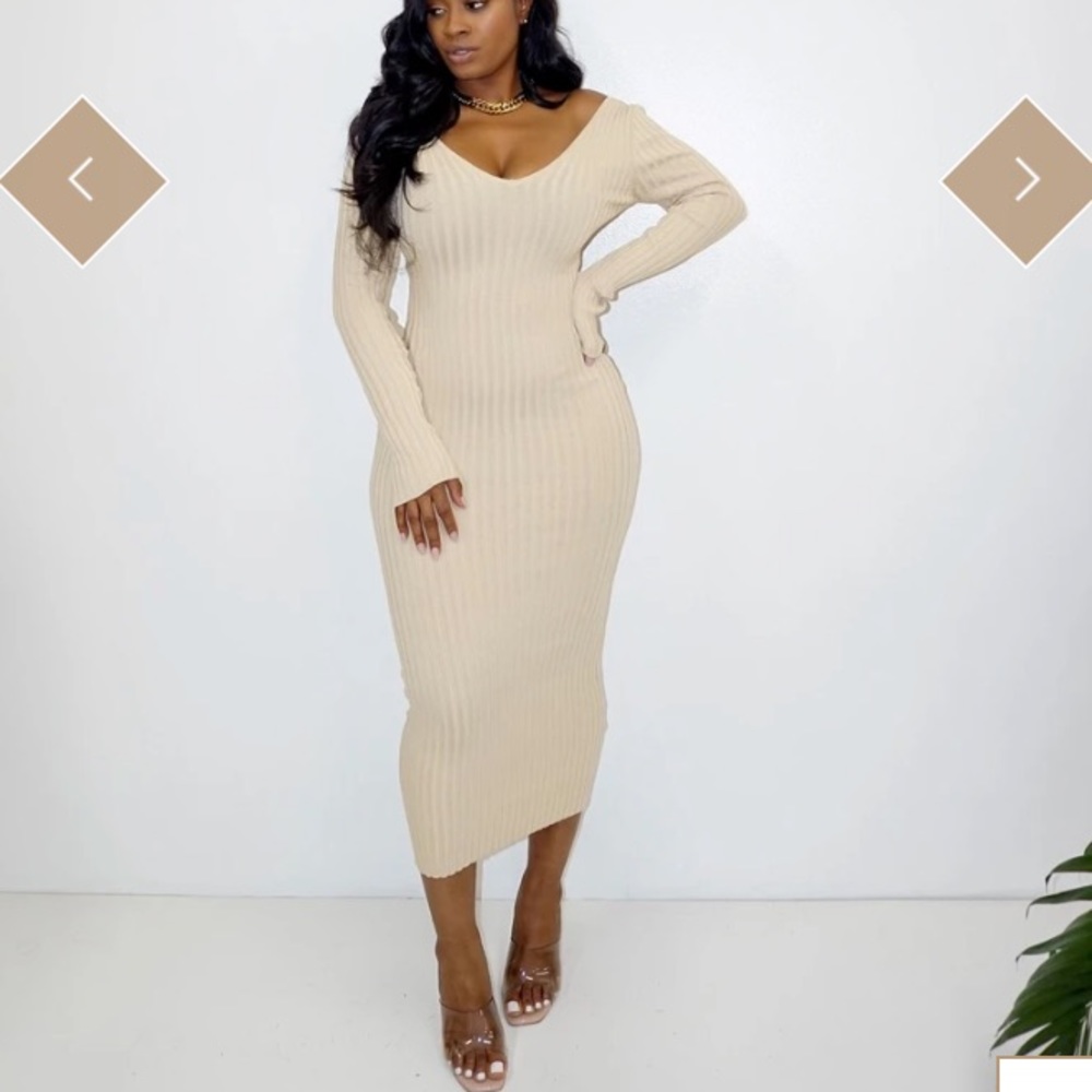 LONG RIBBED DRESS